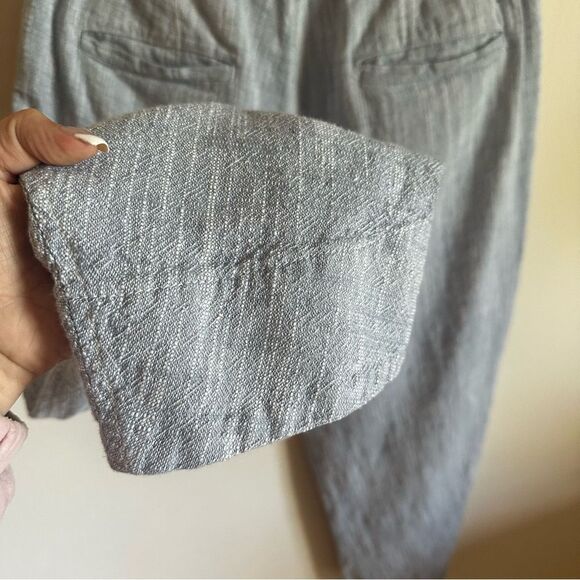 Free People Paradise High Rise Blue Pants Size Small Cotton Linen Blend - Picture 9 of 12